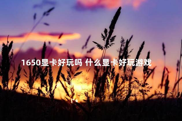 1650显卡好玩吗 什么显卡好玩游戏